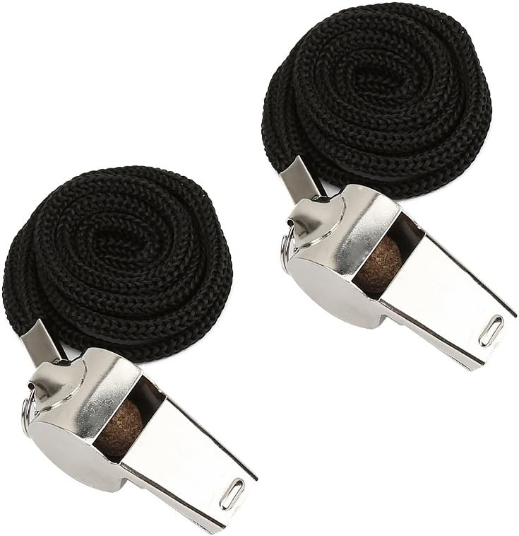 FLYTOP Whistle  Stainless Steel Sports Whistles with Lanyard Loud Crisp Sound Whistles Great for Coaches Referees Officials and Traffic Police 1PC