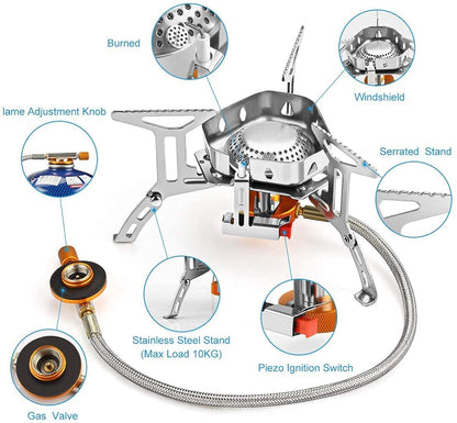 FLYTOP Alpine Camping Stove foldable, Lightweight with Piezo Ignition suitable For Backpacking in Alpine areas