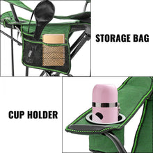 FLYTOP Reclining Camping Chair with Footrest, Mesh Back, Cup Holder, Green