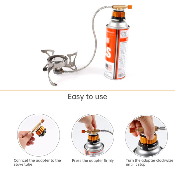 FLYTOP New Gas Stove Valve Flat Cylinder Gas Control Safe Switch Gas Stoves Valve Adapter Connector for Camping Hiking Picnic Red.