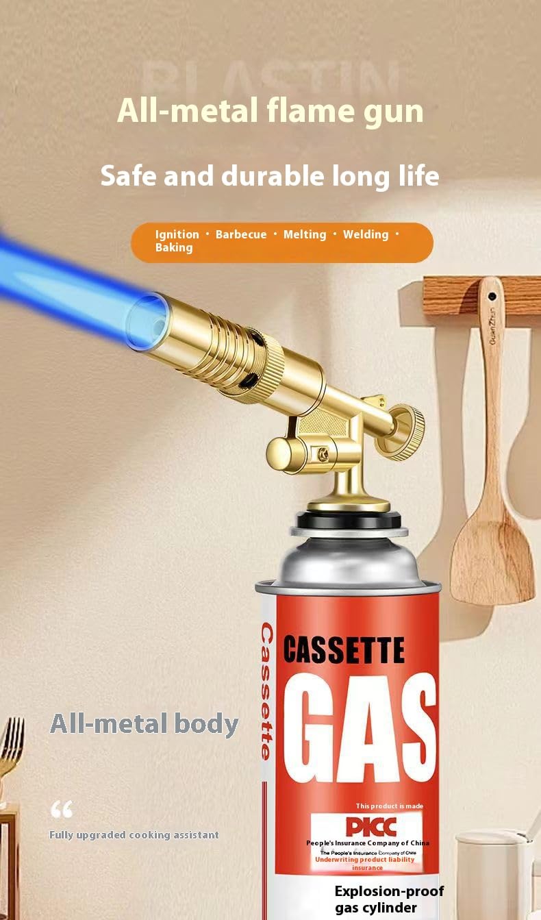 Professional Gold Edition Butane Torch – Culinary & BBQ Grade | FLYTOP Brand