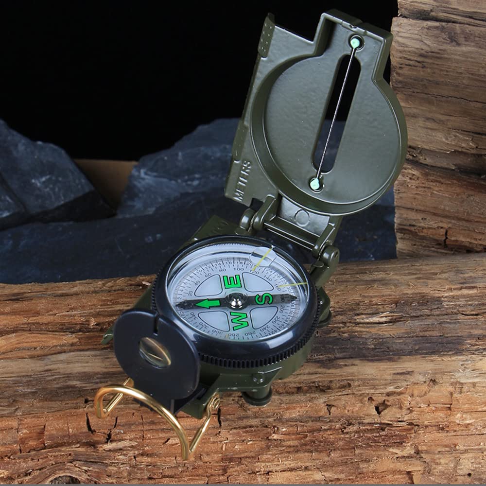 FLYTOP Military Lensatic Sighting Compass, Plastic, Waterproof, Military Compass for Hiking, Camping, Hunting, Outdoor