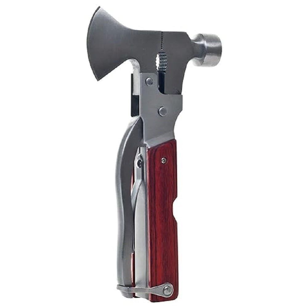 FLYTOP Stainless Steel Portable Multi Utility Multifunction 12 in 1 Hammer Tool Kit of Knife, Axe, Bottle Opener, Nut Car Safety Tool Kit
