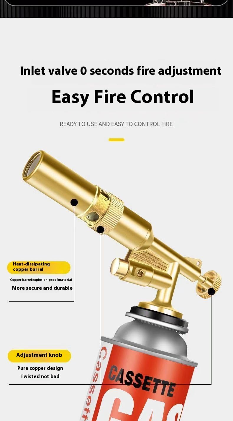 Professional Gold Edition Butane Torch – Culinary & BBQ Grade | FLYTOP Brand