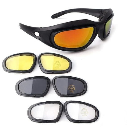 FLYTOP Tactical Poly-carbonate glass UV400 Protective Lenses Goggles (BLACK)