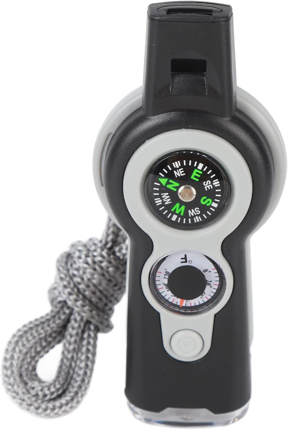 FLYTOP Emergency Multipurpose Whistle, Function Whistle Signal Mirror with Lanyard for Forest (Gray White)