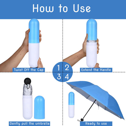 FLYTOP Folding Creative Capsule Case Umbrella Lightweight Waterproof UV Protection Mini Compact Foldable Design Travel Umbrella For Unisex