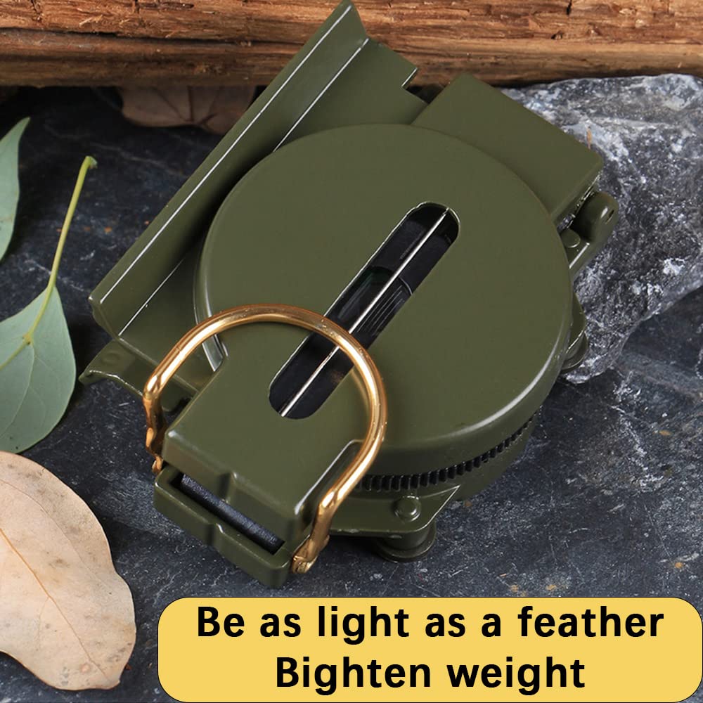 FLYTOP Military Lensatic Sighting Compass, Plastic, Waterproof, Military Compass for Hiking, Camping, Hunting, Outdoor