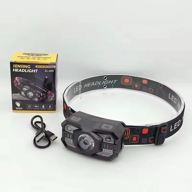 FLYTOP LED Induction Headlamp USB Charging Super Bright Headlight Motion Sensor Headlight Torch for Outdoor Camping Running