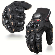 Black Biker Protective Full Finger Gloves Anti-Skid Surface Breathable Bike Riding Glove for Motorcycle, Cycling, Climbing Mountaineering, Hiking