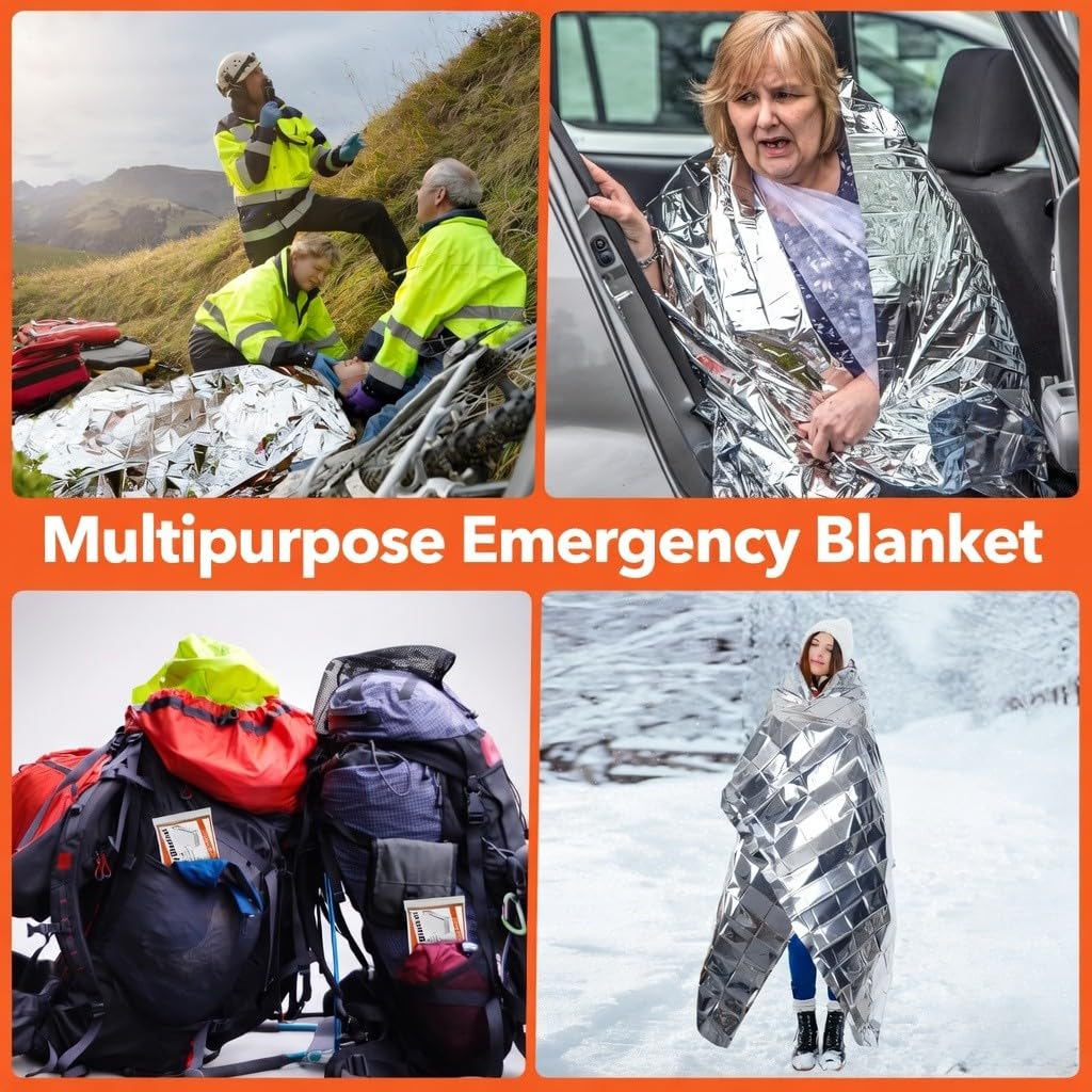FLYTOP Emergency Thermal Blanket | Premium Mylar Foil Space Blanket for Survival, Travel & Extreme Cold Protection