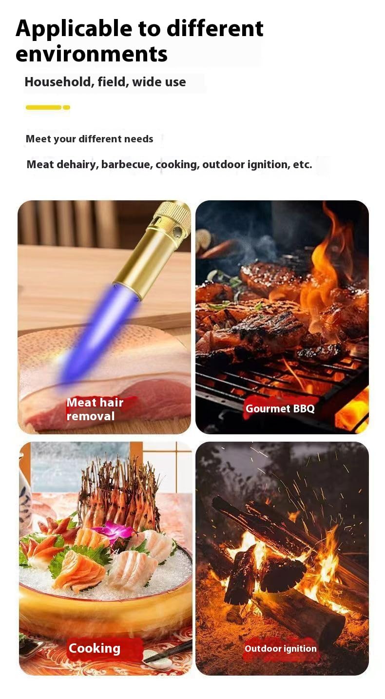 Professional Gold Edition Butane Torch – Culinary & BBQ Grade | FLYTOP Brand