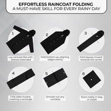 Reusable Rain COAT For Traveling, Washable Drawstring Button Down Waterproof Rainwear Hooded Coat