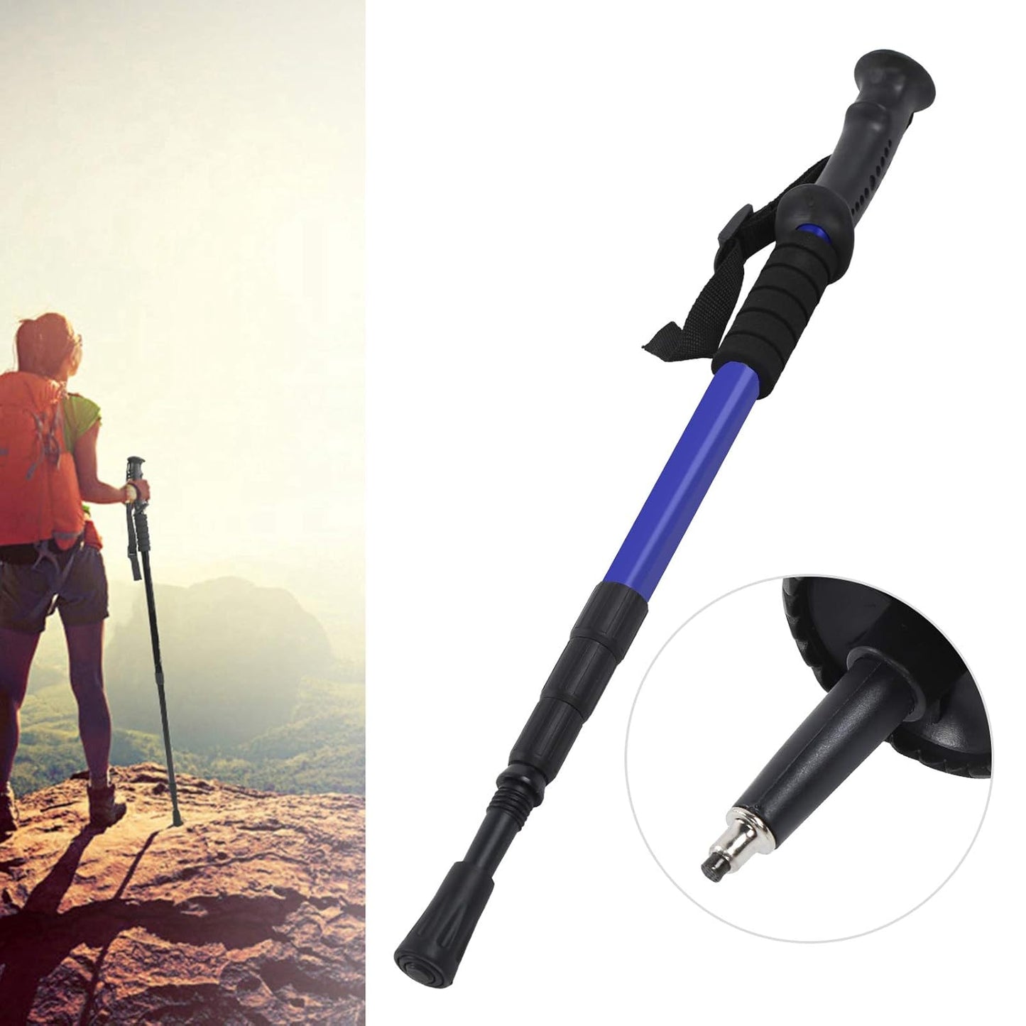 FLYTOP Walking Stick, Walking Pole, Telescopic Comfortable Strong Adjustable for Camping Outdoor Trekking Poles.