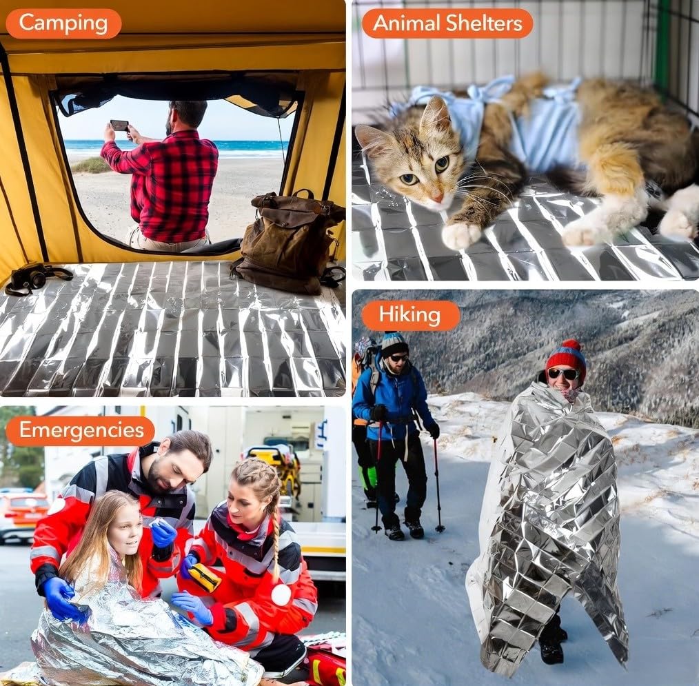 FLYTOP Emergency Thermal Blanket | Premium Mylar Foil Space Blanket for Survival, Travel & Extreme Cold Protection