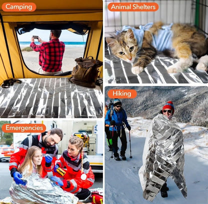 FLYTOP Emergency Thermal Blanket | Premium Mylar Foil Space Blanket for Survival, Travel & Extreme Cold Protection
