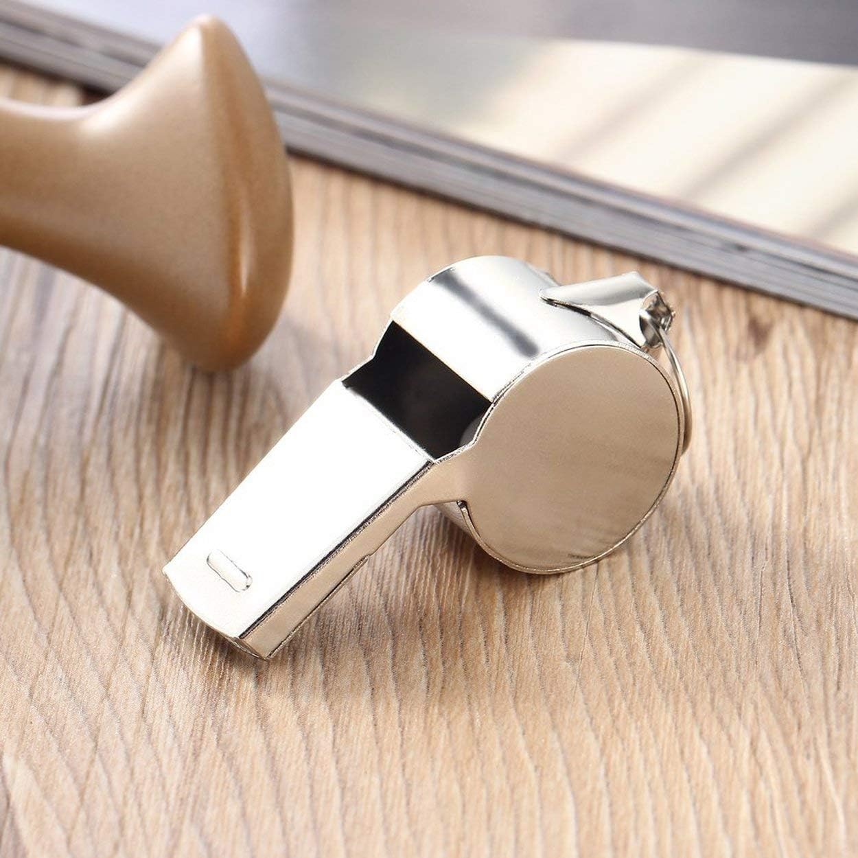 FLYTOP Whistle  Stainless Steel Sports Whistles with Lanyard Loud Crisp Sound Whistles Great for Coaches Referees Officials and Traffic Police 1PC