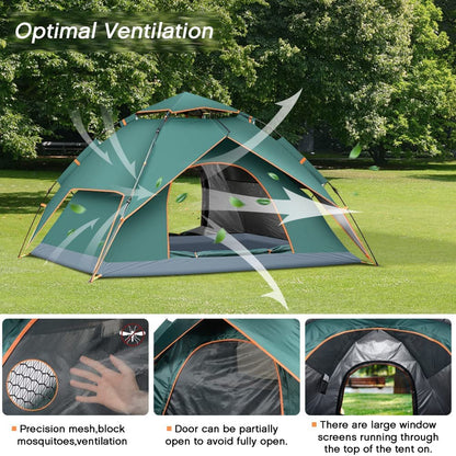 Double Layer Automatic Pop-Up Camping Tent (3–4 Person) | Waterproof All-Weather Shelter