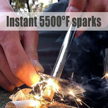 FLYTOP 4.25 Inch Flint Fire Starter, Survival Ferro Rods Starter with Easy Grip Handle and Multifunction Striker, Waterproof Flint Fire Can be Struck 15000 Times for Camping, Hiking