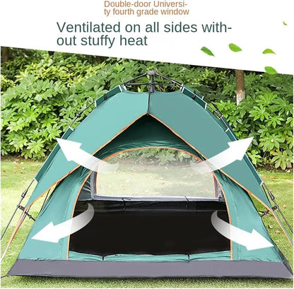 Double Layer Automatic Pop-Up Camping Tent (3–4 Person) | Waterproof All-Weather Shelter