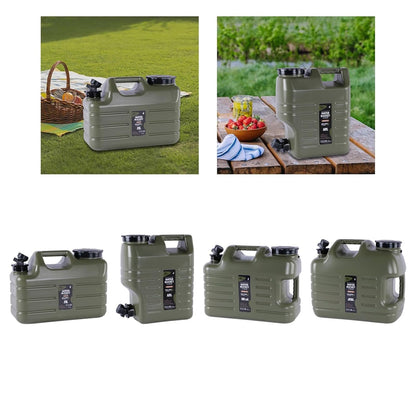 FLYTOP Water Storage Tank with Faucet Water Container for Picnic Hiking Green 18.5 LTR