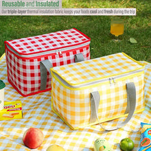 Insulated Picnic Bag Cooler Reusable, Beach Bag Cooler Bags with Zippered Top - Insulated Bag for Hot or Cold,Picnic Basket Collapsible, Picnic,Beach, Outdoor 201015.