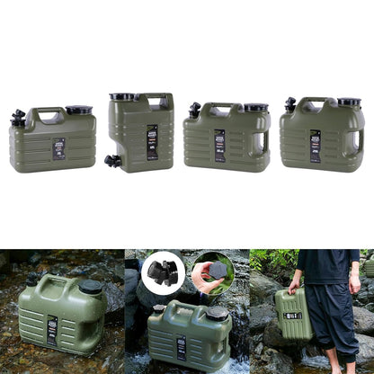 FLYTOP Water Storage Tank with Faucet Water Container for Picnic Hiking Green 18.5 LTR