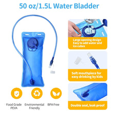 Portable Cycling Water Bladder - Leakproof, Foldable Hydration Pack for Outdoor Travel & Hiking, Blue Sport Running Mountain Cycling Bike Water Bag.