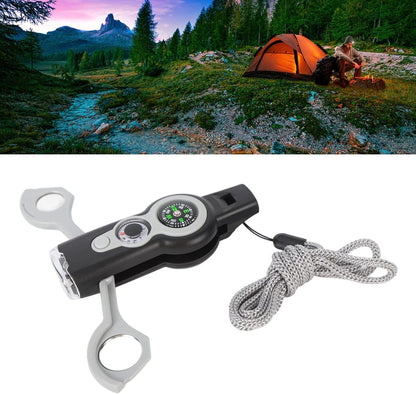 FLYTOP Emergency Multipurpose Whistle, Function Whistle Signal Mirror with Lanyard for Forest (Gray White)