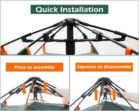 Double Layer Automatic Hydraulic Tent 3-4 Person Instant Setup Waterproof Camping Tent Camping Tent for Sale Beach Outdoor 2 in 1 Tent.