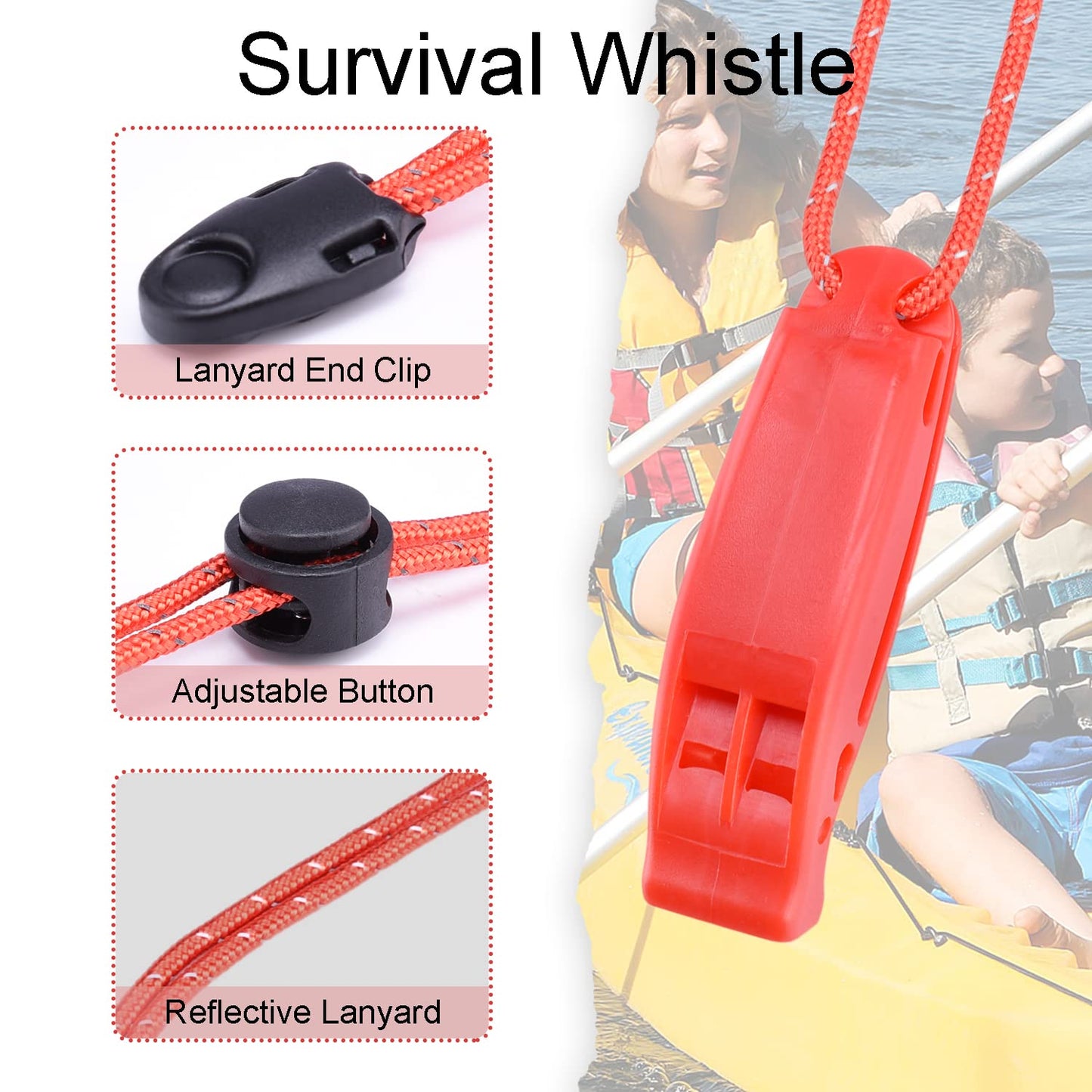 FLYTOP Marine Safety Whistle Boating Camping Hiking Emergency Whistle with Lanyard Red | Camping Accessories | Bag | Stove | Table | Hiking Bag | Camping and Hiking Accessories | Tools | Equipment