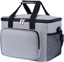 Lunch Bag Rexine Thermal Insulated Tiffin Bag with Bottle Holder Waterproof Top Handle Front Pocket Lunch Bag for Office