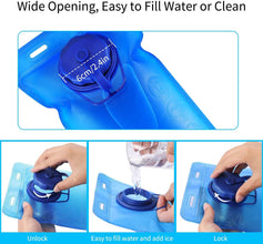 Portable Cycling Water Bladder - Leakproof, Foldable Hydration Pack for Outdoor Travel & Hiking, Blue Sport Running Mountain Cycling Bike Water Bag.