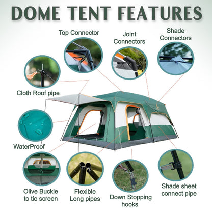 Camping Tent House Waterproof Outdoor Dome Tents for Adults Sleeping for Picnic Travelling Trekking Campaign Tent