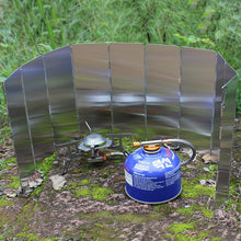 Camping Windshield,Stove Windscreen for Camp, 10 Plates Foldable Outdoor Cooking Portable Wind Guard Aluminum Alloy Lightweight for Hiking, Backpacking, Camping