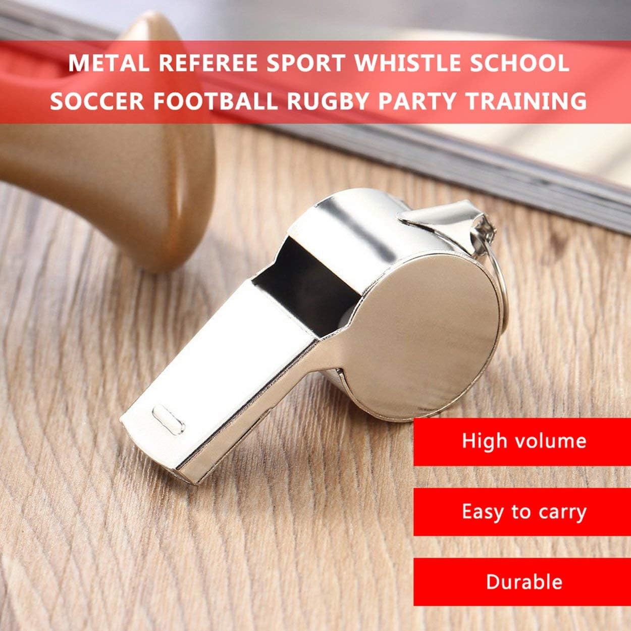 FLYTOP Whistle  Stainless Steel Sports Whistles with Lanyard Loud Crisp Sound Whistles Great for Coaches Referees Officials and Traffic Police 1PC