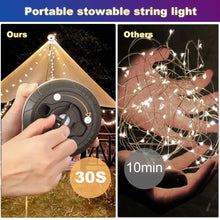 Camping Light  10M Windable Camping Lights String with 8 Modes, Warm and Colorful Light, USB C Rechargeable