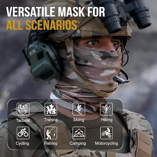 FLYTOP Balaclava Face Mask Men, Women's Full Head Wrap Motorcycle Cooling Neck Gaiter Tactical Hood for Hiking Cycling,