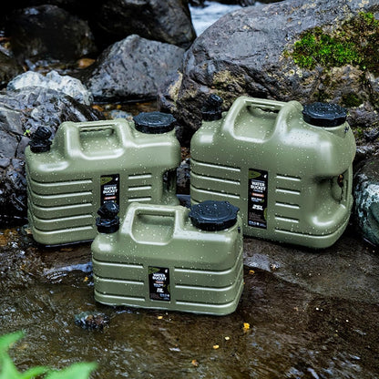 FLYTOP Water Storage Tank with Faucet Water Container for Picnic Hiking Green 18.5 LTR