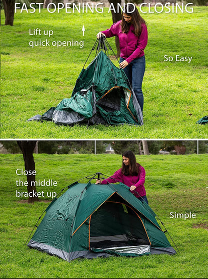 Instant Pop-Up Camping Tent for 2–3 People | Waterproof & UV-Protected Sun Shelter