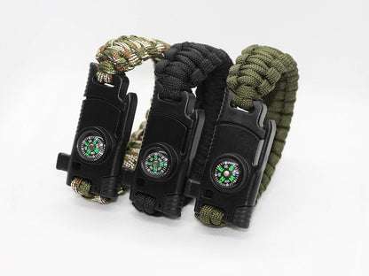 FLYTOP Camping Hiking 550lb Paracord Knife ,Bracelet,  Fire  Starter, Compass, Whistle