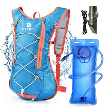Portable Cycling Water Bladder - Leakproof, Foldable Hydration Pack for Outdoor Travel & Hiking, Blue Sport Running Mountain Cycling Bike Water Bag.