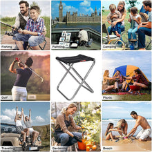 Portable Camping Folding Stool with Pouch, Small Lightweight Collapsible Camp Stool Aluminum Compact Ultralight Mini Folding Stool Seat for Garden, Beach, Fishing, Hiking, Picnic, BBQ, Travel
