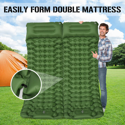 FLYTOP Camping Sleeping Pad Thick Camping Mattress Waterproof Self Inflating Air Mattress with Carry Bag Built-in Foot Pump and Pillow for Backpacking, Hiking, Traveling