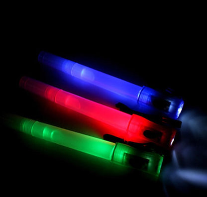 FLYTOP portable Outdoor Safety Traffic Control Rescue  4 in 1 LED Flashing Glow Stick Party Accessories  Lighted up Flashing Wand Light with Whistle