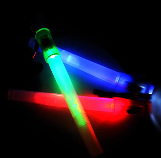 FLYTOP portable Outdoor Safety Traffic Control Rescue  4 in 1 LED Flashing Glow Stick Party Accessories  Lighted up Flashing Wand Light with Whistle