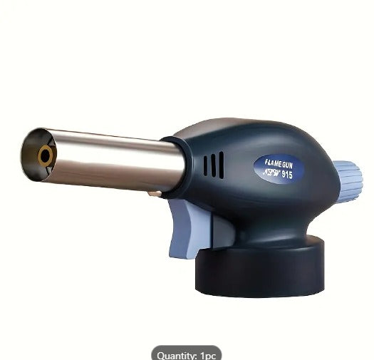 FLYTOP Stainless Steel Butane Gas Torch, Adjustable Flame Burner, Electronic Ignition Welding Gun, Emergency Fire Starter Tool