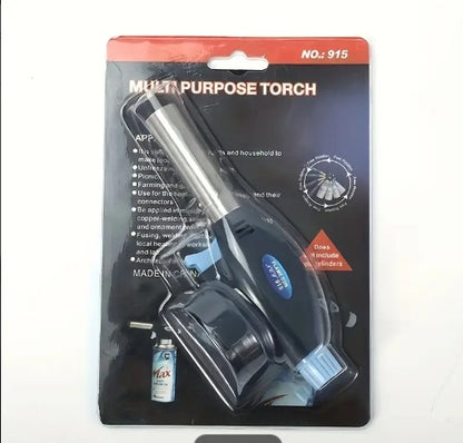 FLYTOP Stainless Steel Butane Gas Torch, Adjustable Flame Burner, Electronic Ignition Welding Gun, Emergency Fire Starter Tool
