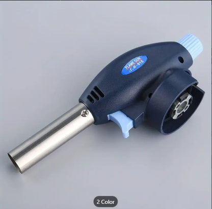 FLYTOP Stainless Steel Butane Gas Torch, Adjustable Flame Burner, Electronic Ignition Welding Gun, Emergency Fire Starter Tool