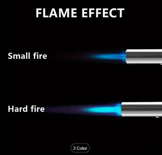 FLYTOP Stainless Steel Butane Gas Torch, Adjustable Flame Burner, Electronic Ignition Welding Gun, Emergency Fire Starter Tool